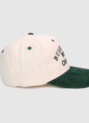 Bush Diving World Champion Green Suede Brim Snapback Cap Hat Custom Embroidered