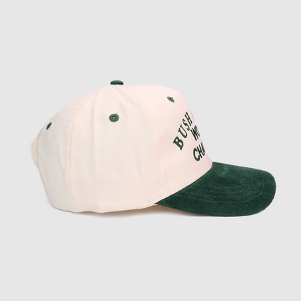 Bush Diving World Champion Green Suede Brim Snapback Cap Hat Custom Embroidered