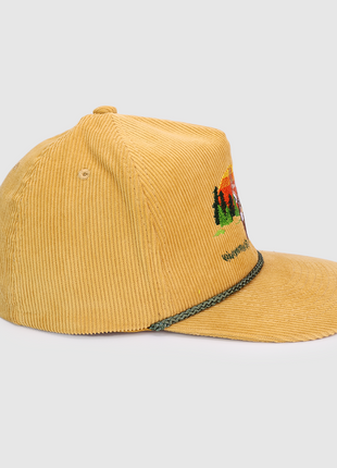 DEER SCENE Corduroy SnapBack with Rope Cap Hat Custom Embroidery