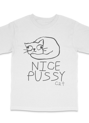 Nice Pussy Cat Funny Meme T-Shirt Viral Cat Joke Shirt, Adult Humor Novelty Tee