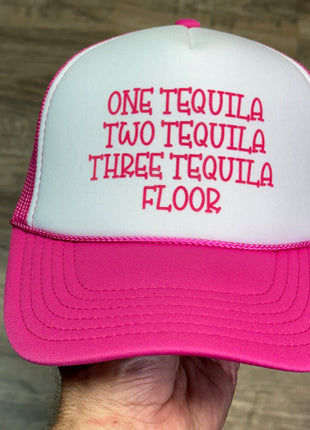ONE TEQUILA TWO TEQUILA THREE TEQUILA FLOOR HAT CUSTOM PRINTED
