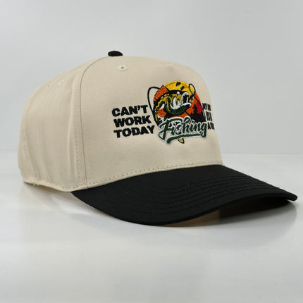 CANT WORK TODAY MY ARM IS IN A CAST FISHING SNAPBACK HAT Funny CAP CUSTOM EMBROIDERED