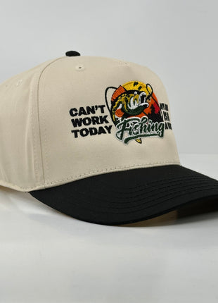 CANT WORK TODAY MY ARM IS IN A CAST FISHING SNAPBACK HAT Funny CAP CUSTOM EMBROIDERED