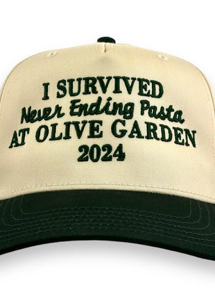 I SURVIVED NEVER ENDING PASTA HAT CUSTOM EMBROIDERY