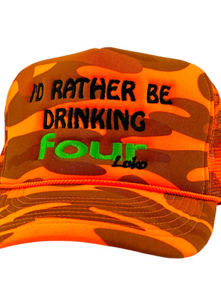 I’d Rather Be Drinking Four Loko Hat Custom Embroidered