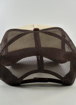 This is actually my first rodeo custom print on a brown and tan mesh trucker SnapBack hat cap