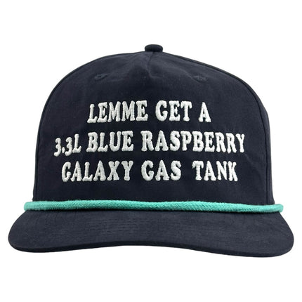 LEMME GET A 3.3L Blue Raspberry Galaxy Gas Tank Hat CUSTOM EMBROIDERY