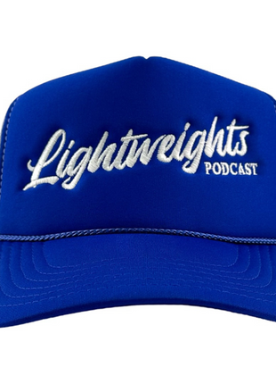 Lightweights Podcast Official Merch Blue/White Mesh SnapBack Hat Custom Embroidered