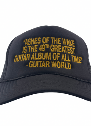 Ashes Of The Wake is the 49th Greatest Guitar Album Lamb Of God Black Mesh Trucker Hat Custom Embroidered