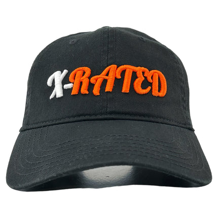 X RATED HAT Strapback BLACK Funny Dad CAP Custom Embroidered