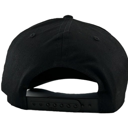 Hangin around like hair in a biscuit on a black SnapBack hat cap custom embroidery Collab Justin Stagner Southern Grandpa