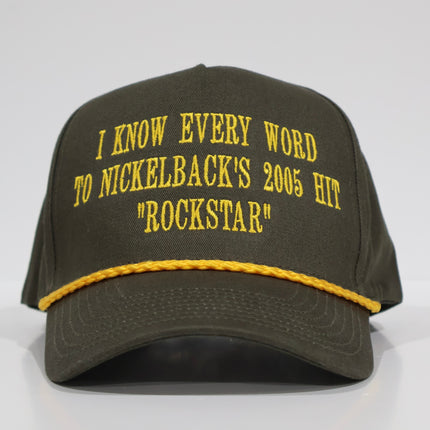 I know every word to nickelback’s 2005 hit rockstar custom embroidered hat