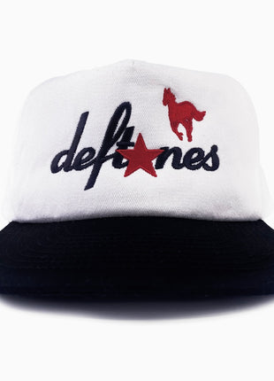 DEFTONES White PONY SnapBack Custom Embroidered Cap Hat