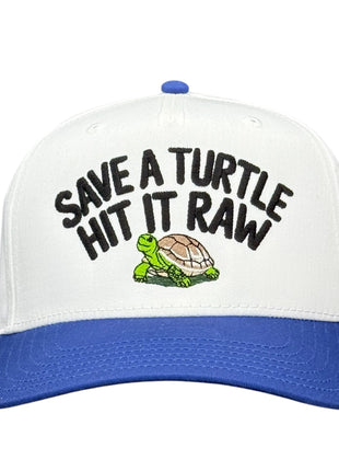 Save A Turtle Hit It Raw Hat Custom Embroidered