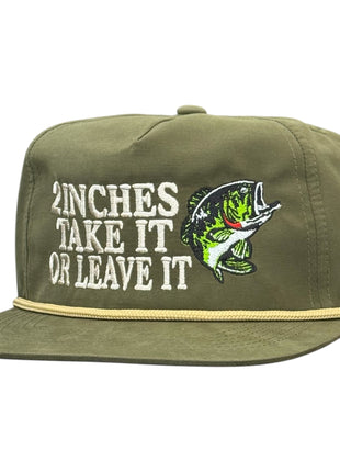 2 inches take it or leave it bass fishing Hat custom embroidered