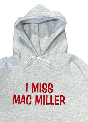 I Miss Mac Miller Custom Embroidered Ash Gray Hoodie