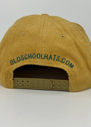 Mallard Duck Corduroy ￼Rope￼ Mustard ￼SnapBack Cap Grandpa Hat Custom Embroidered
