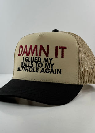 I GLUED MY Mesh Trucker Cap Hat Custom Embroidered