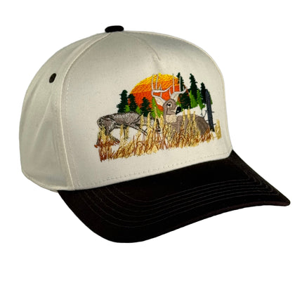Deer hunting deer scenery embroidered SnapBack hat cap ￼