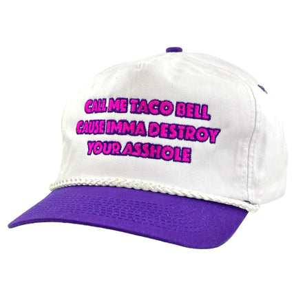 CALL ME TACO HAT CUSTOM EMBROIDERY