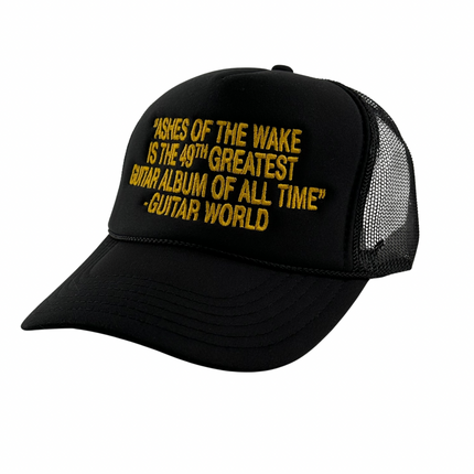 Ashes Of The Wake is the 49th Greatest Guitar Album Lamb Of God Black Mesh Trucker Hat Custom Embroidered