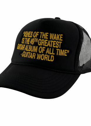 Ashes Of The Wake is the 49th Greatest Guitar Album Lamb Of God Black Mesh Trucker Hat Custom Embroidered