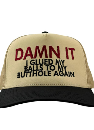 I GLUED MY Mesh Trucker Cap Hat Custom Embroidered