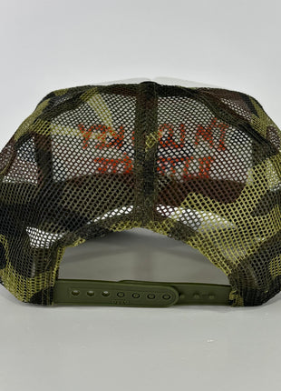 IM LOW KEY ILITERATE CAMO Foam Mesh Trucker SnapBack Cap Hat illiterate Funny Custom Embroidered