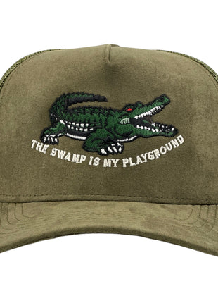The Swamp Is My Playground Alligator Hunting Season Trucker Hat