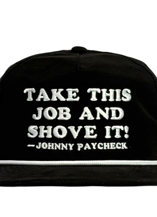 Funny Work Office Hat Take This Job and Shove It Embroidered Snapback Cap