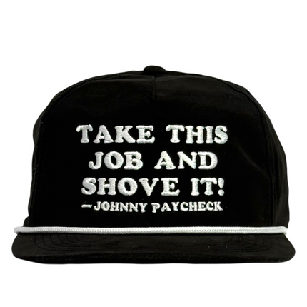 Funny Work Office Hat Take This Job and Shove It Embroidered Snapback Cap