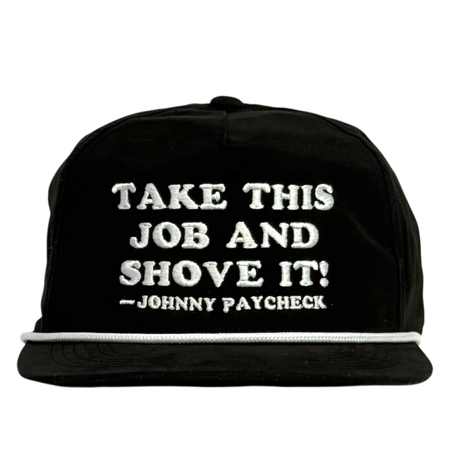 Funny Work Office Hat Take This Job and Shove It Embroidered Snapback Cap