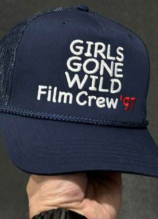 Girls Gone Wild Film Crew 97 Trucker Cap Hat Navy Custom Embroidered