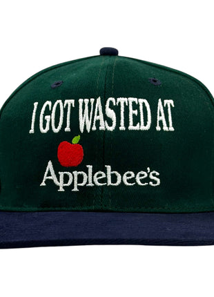 I GOT WASTED AT my Vintage Mid Green Crown Funny Strapback Cap Hat Custom Embroidered
