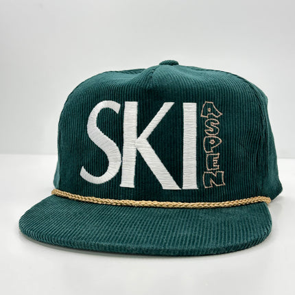 ASPEN SKI custom embroidered Hat Corduroy Snapback