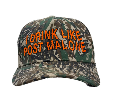 I Drink Like Post Malone Camo Custom Embroidered Snapback