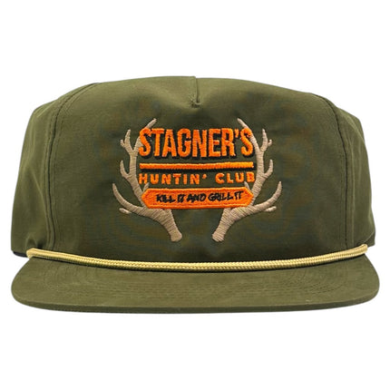 Stagner’s Hunting Club Kill it or grill it SnapBack Rope Hat Cap Collab Justin Stagner Southern Grandpa Custom Embroidery
