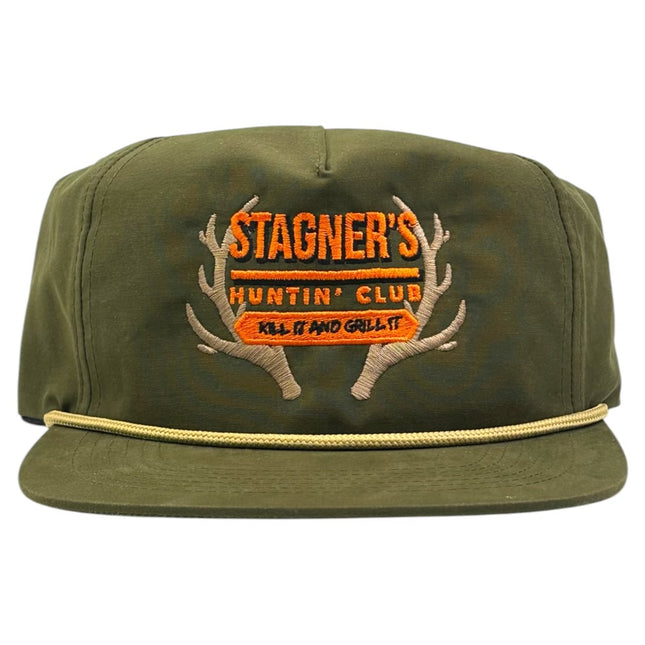 Stagner’s Hunting Club Kill it or grill it SnapBack Rope Hat Cap Collab Justin Stagner Southern Grandpa Custom Embroidery