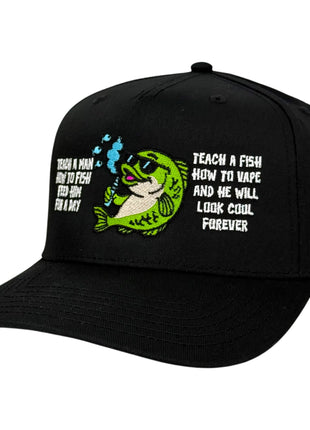 Teach a Man How To Fish Hat Custom Embroidered