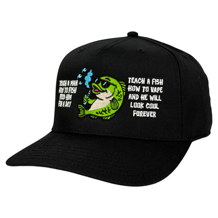 Teach a Man How To Fish Hat Custom Embroidered