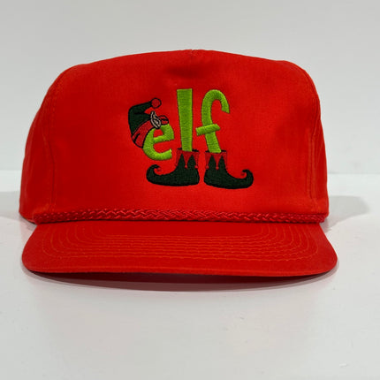 ELF RED ROPE SNAPBACK CAP HAT Custom Embroidered Christmas