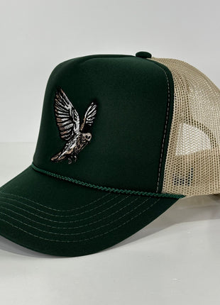 DOVE HUNTING HAT Khaki Mesh Green Foam Front SnapBack Trucker Cap Hat