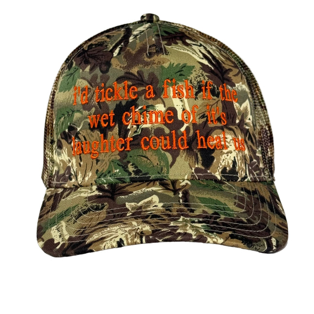 Black Friday I’d tickle a fish embroidered on a camo SnapBack hat
