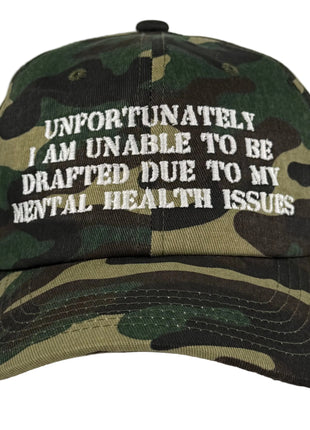 Unfortunately I Am Unable To Be Drafted Custom Embroidered Hat