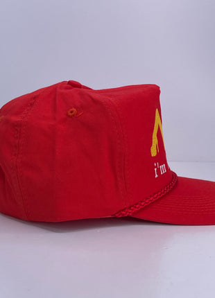 I’m Lovin’ It Red Trucker Rope Hat SnapBack Cap Custom Embroidered