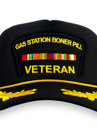 Gas Station Boner Pill Veteran Trucker Hat Custom Embroidered￼