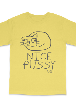 Nice Pussy Cat Funny Meme T-Shirt Viral Cat Joke Shirt, Adult Humor Novelty Tee