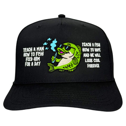 Teach a Man How To Fish Hat Custom Embroidered