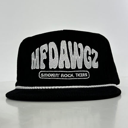 MFDAWGZ on a black corduroy rope SnapBack Hat Cap Collab Iggyman Custom Embroidery