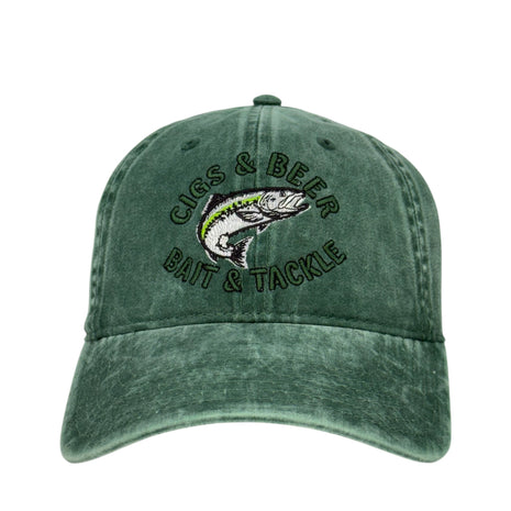 Cigs & Beer Bait & Tackle Fishing Hat Custom Embroidered